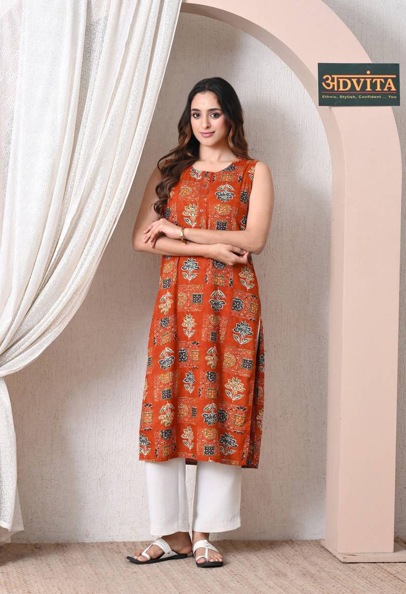 advita-orange-ajrakh-print-kurti